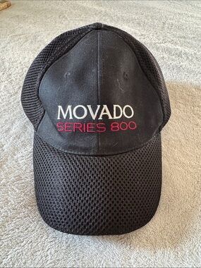 Movado Series 800 Limited Edition Black Mesh Snapback Hat Cap Adjustable